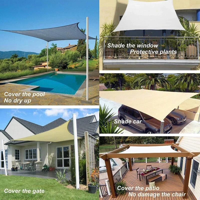 (image for) Outdoor Shade Canopy Waterproof Rain Shelter Sunshade Curtain Corner Shade Sail UV Resistance Sun Protection Camping Tent